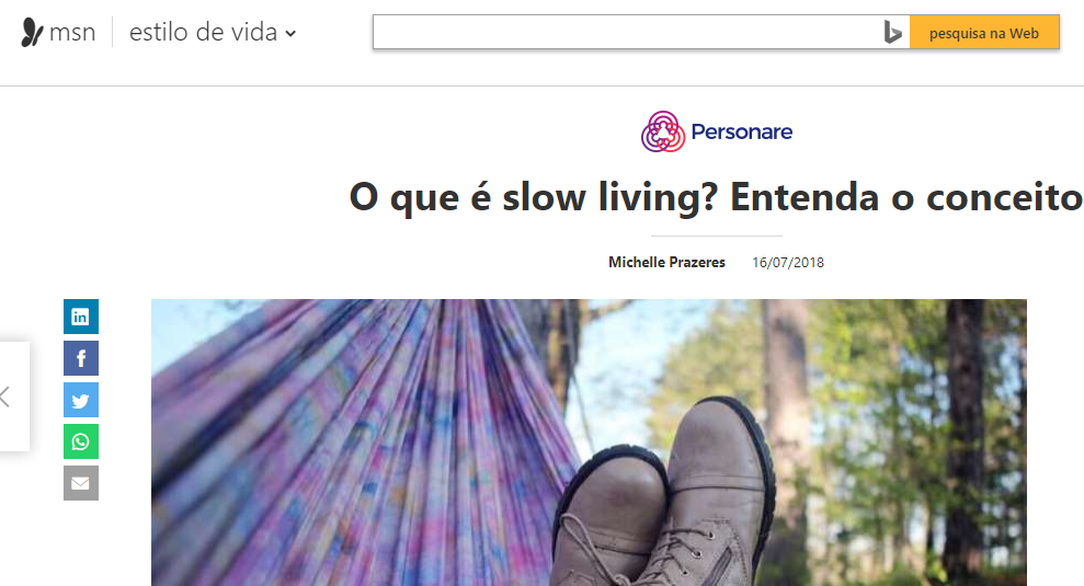 Dia sem Pressa é destaque no portal MSN