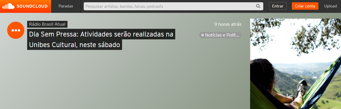 Rádio Brasil Atual noticia o evento